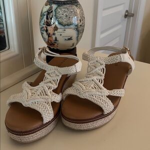 Torrid Cream Braided Platform Sandals